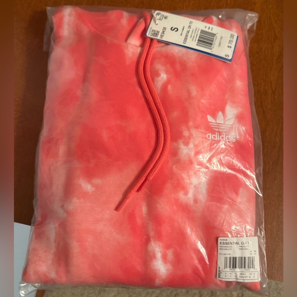 Adidas Originals Adicolor Red Tie-Dye Hoodie (Small)